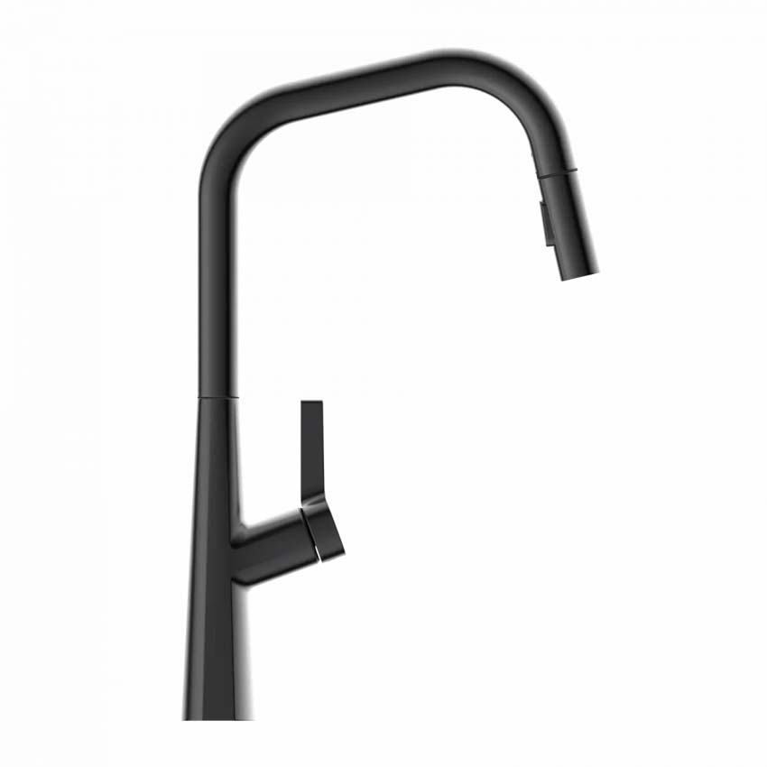 Robinet de cuisine Wasserwerk WK 9 Edge graphite mat avec bec extractible