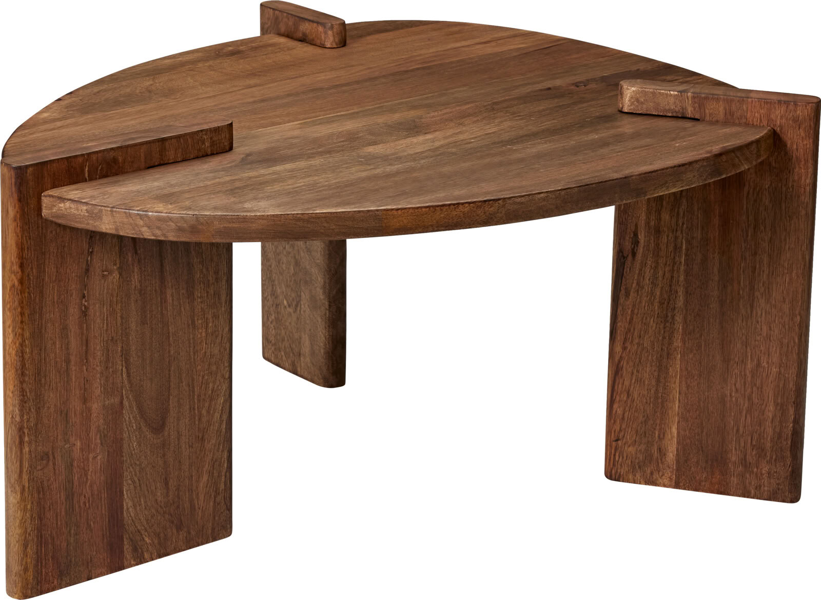 Bijzettafel ovaal mangohout donkerbruin 62,5x50,5x31cm