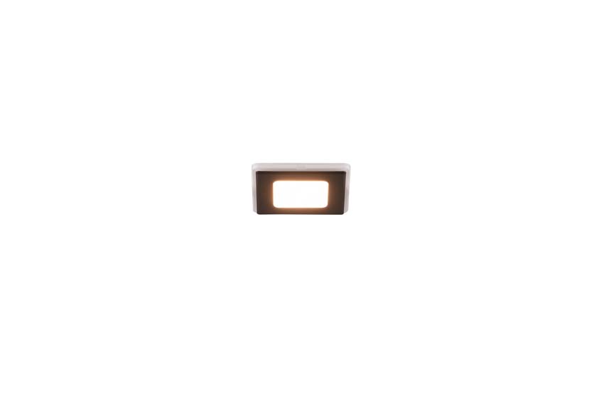 Inbouwspot - zwart - 8,5x8,5cm - LED - 1x5W - 3000K - IP44