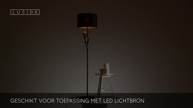 CHIMP Vloerlamp E27/60W H150cm Zwart / Goud CHIMP Vloerlamp E27/60W H150cm Zwart / Goud