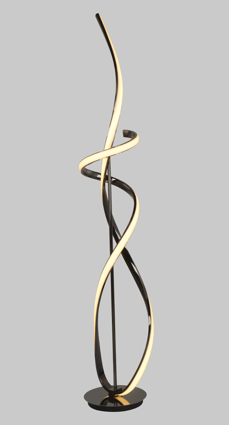 Lampadaire - noir/chrome - Ø25x143cm - dimmable - LED - 1x42W - 3000K