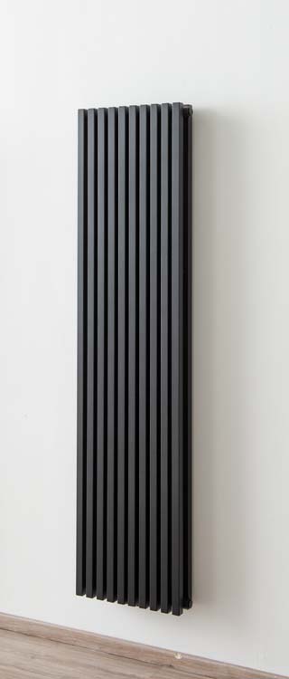 Designradiator Devon dubbel 180x46,5cm mat zwart 2062Watt
