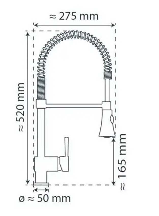 Keukenkraan Charlotte chroom met spiraalveer