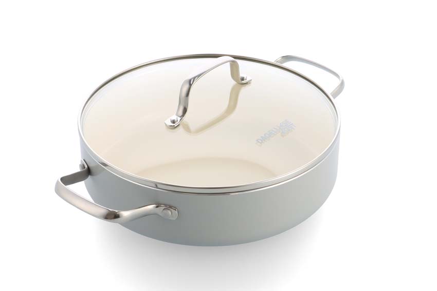 Poêle à ragout avec couvercle Dagelijkse Kost Proline sans PFAS argent Ø26cm panier vapeur