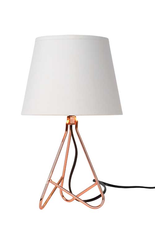 Lucide GITTA - Lampe de table - Ø 17 cm - E14 - Cuivre