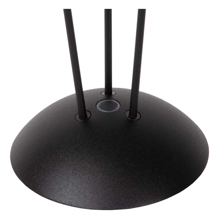 Lucide RENEE - Lampe de table Extérieur Rechargeable - Batterie - Ø 12,3 cm - LED Dim. - 1x2,2W 2700K/3000K - IP54 - Avec station de charge sans fil - Noir