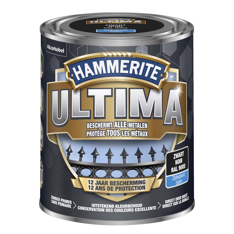 Hammerite ultima zwart zijdeglans 750ml