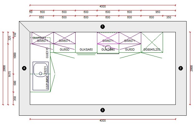 Cuisine d'angle Premium 16B aspect bois 365x165cm - pré-montée - sans