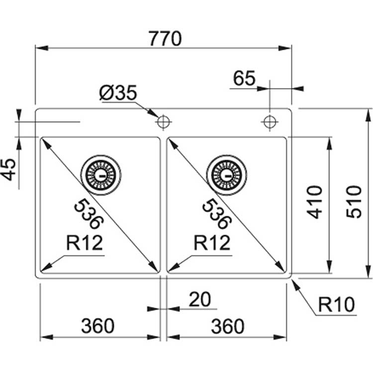 Évier Franke Box inox 1,5 bac 77x51cm