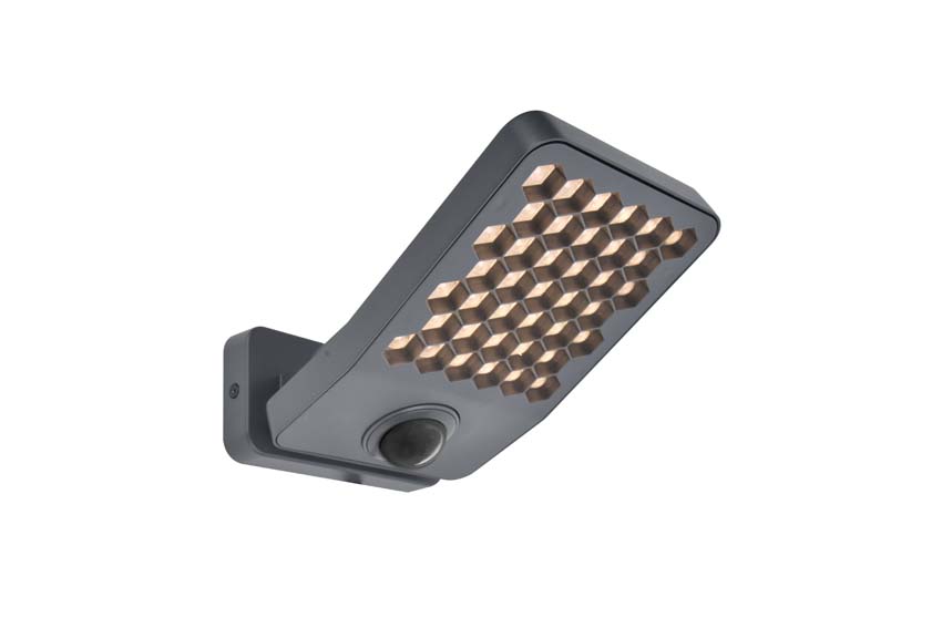 Projecteur LED extérieur Nia - blanc - 14W - 3000K - IP54 - avec détecteur de mouvement