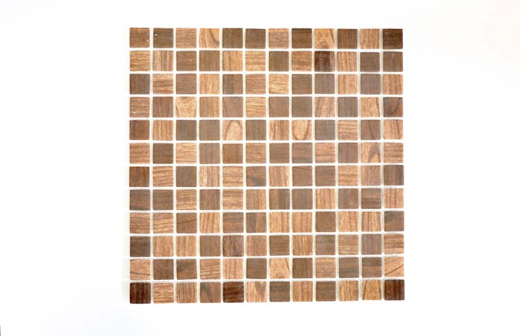 Mosaïque Eco structure bois brun foncé mat 30x30cm
