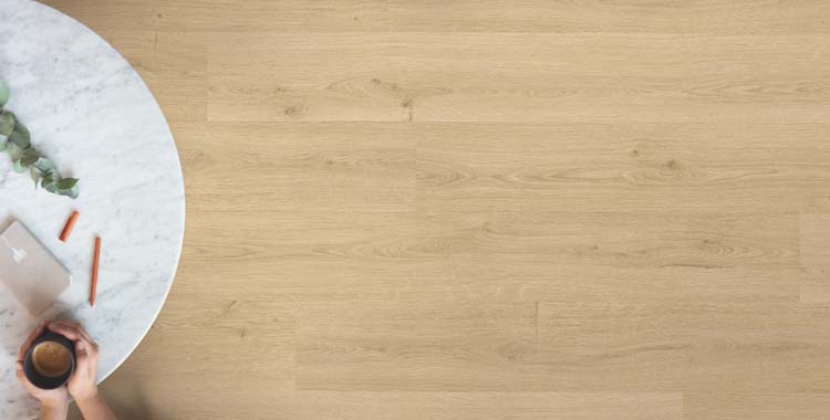 Sol vinyle Quick-Step Bloom lame 6mm beige 149,4x20,9cm avec sous-couche