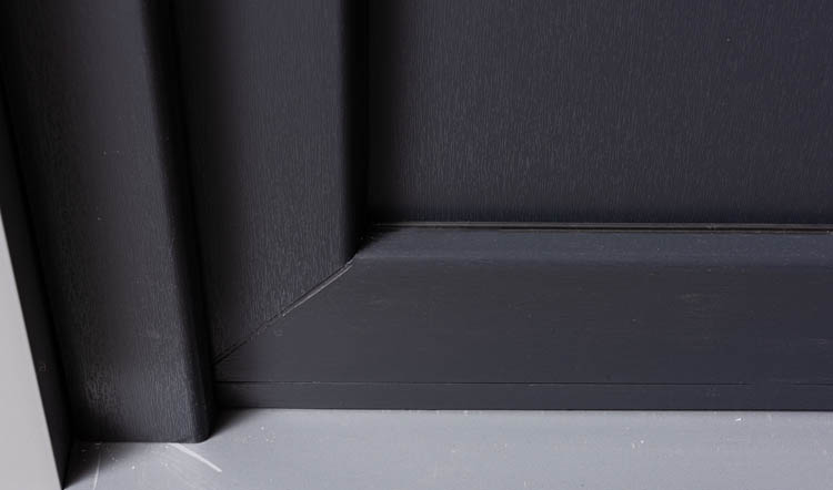 Porte extérieure semi-vitrée PVC verre clair anthracite/blanc 980x2180mm ouvrant à droite