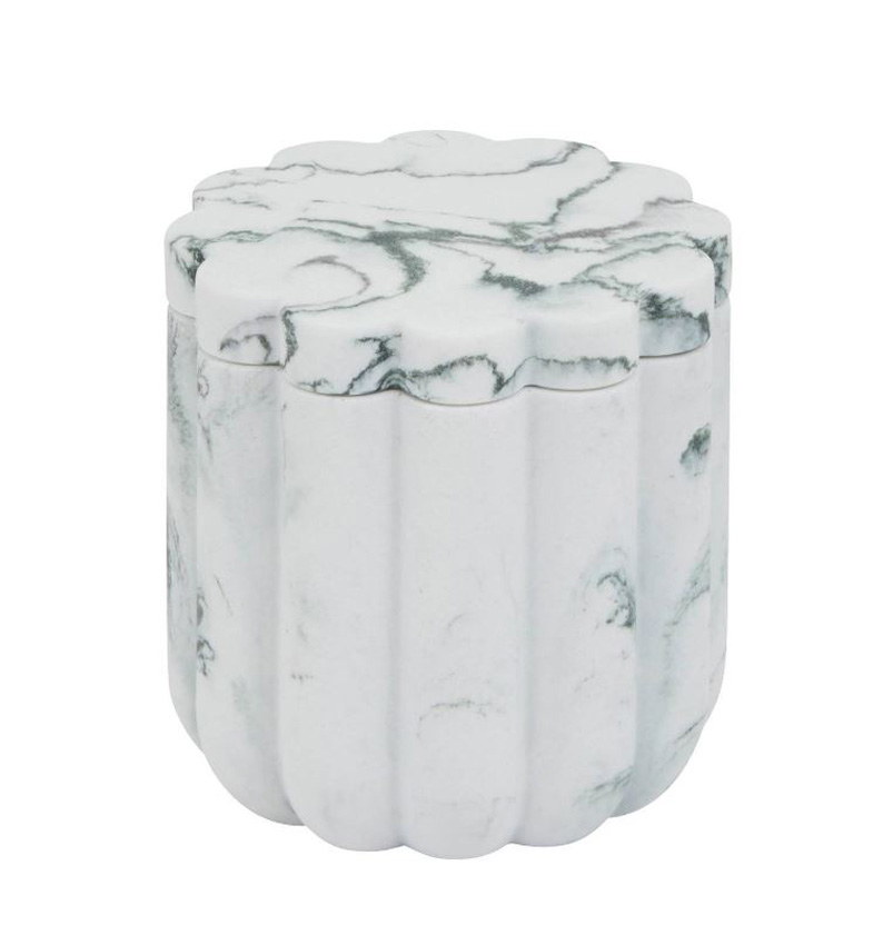 Support pour disques de coton Miranda polyrésine blanche 9,2x9,7cm