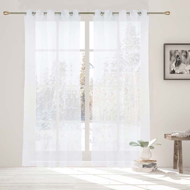 Glasgordijn vitrage wit 140x270cm met ringen