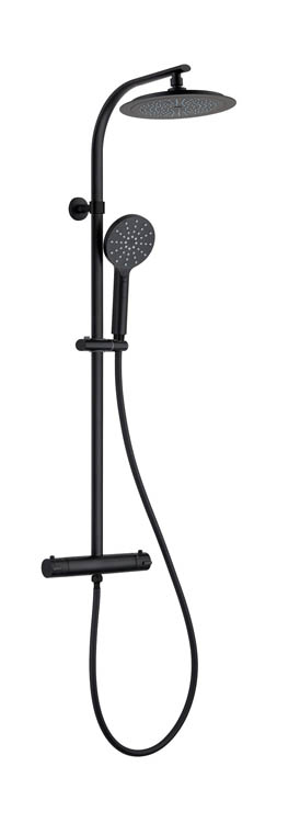 Doucheset Maddox thermostatisch mat zwart
