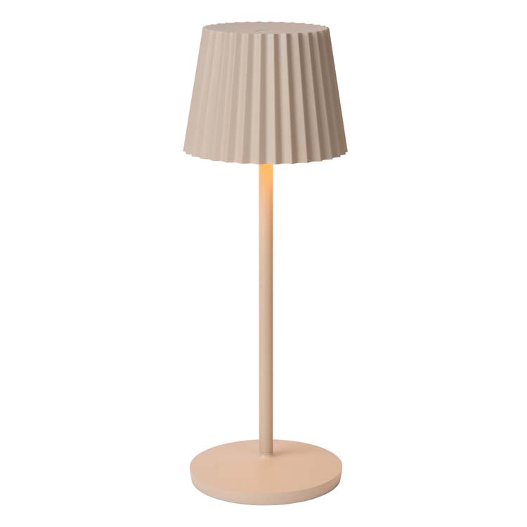 Lampe de table extérieure - beige - H38cm - LED - 2W - 2700K - IP54 - 3StepDim - avec station de charge