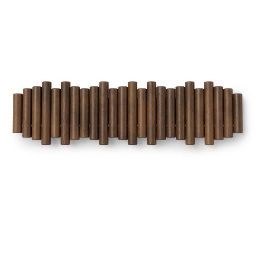 Porte-manteau Umbra Picket bois/plastique noyer 37,5x3x16cm 8 crochets