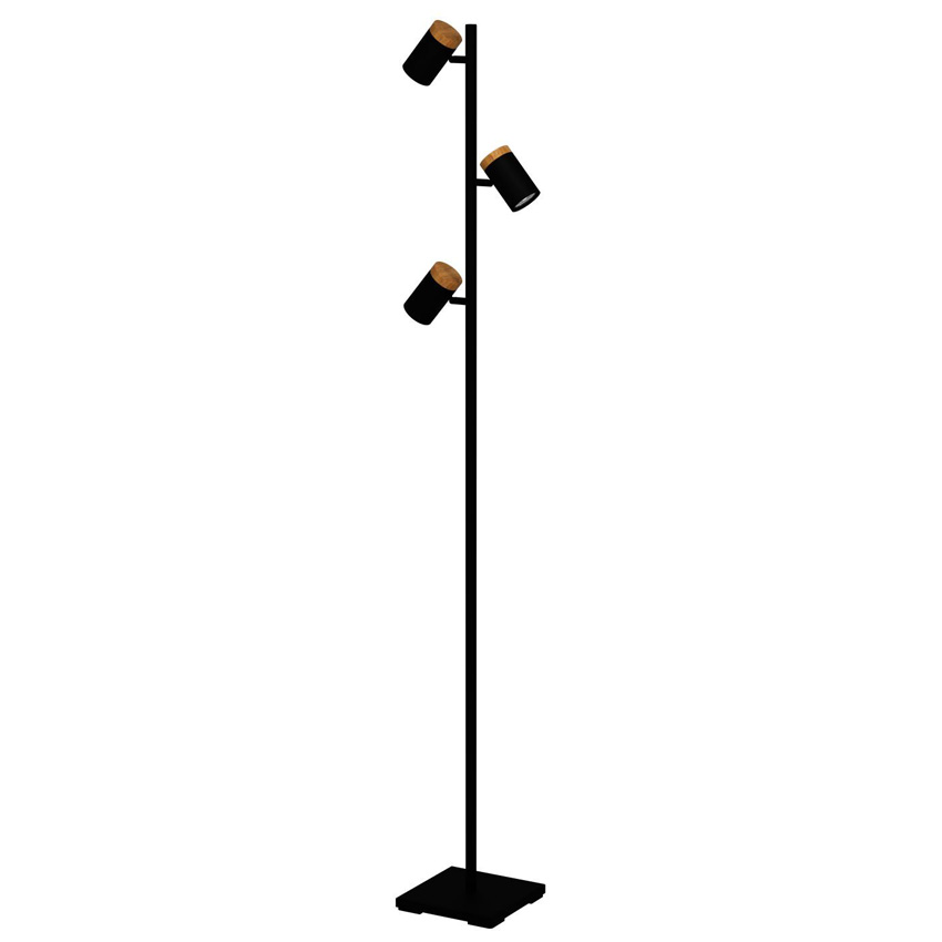 Lampadaire - noir/marron - H162,5cm - GU10 - 3x4,5W - 3000K