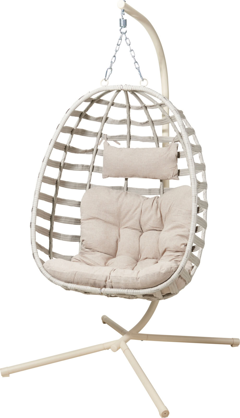 Fauteuil suspendu Aria acier beige 119x20x58cm