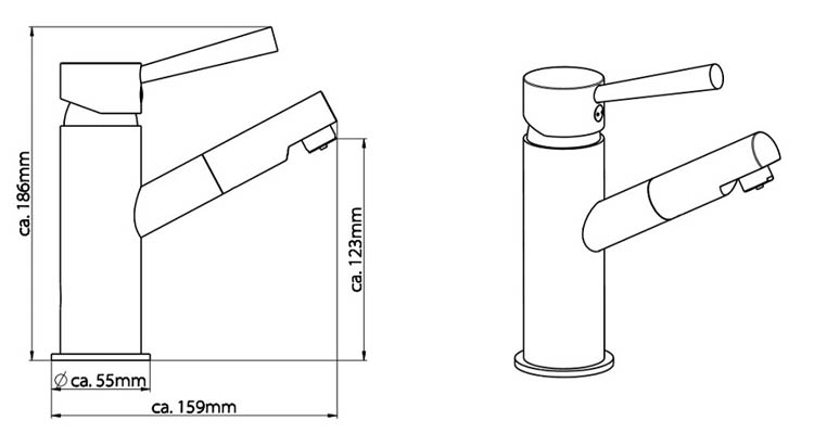 Robinet de lavabo Charlotte basse pression chrome