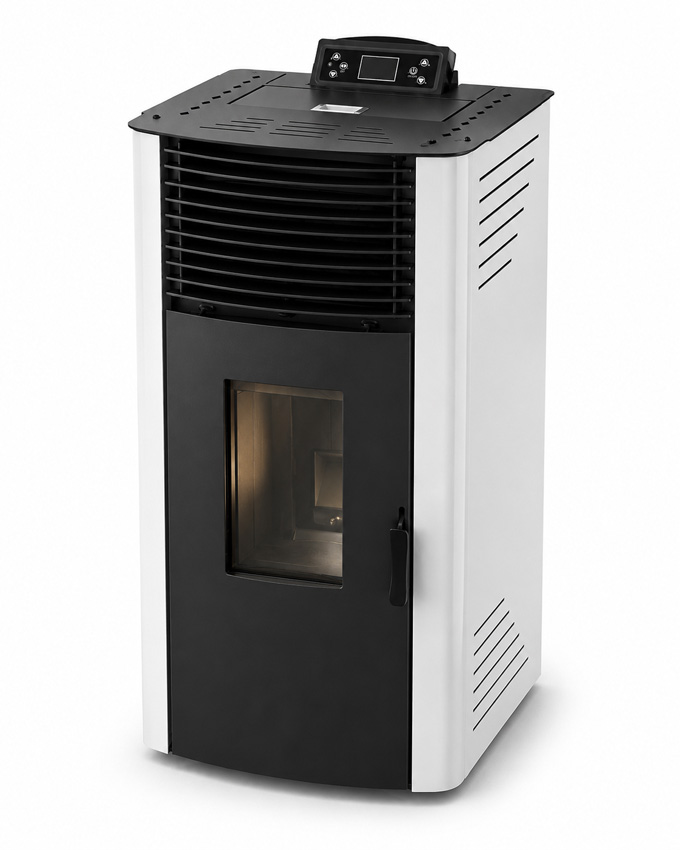 Pelletkachel Digi - 12kW - 244m³ - wit - 58,5x53,4x105cm