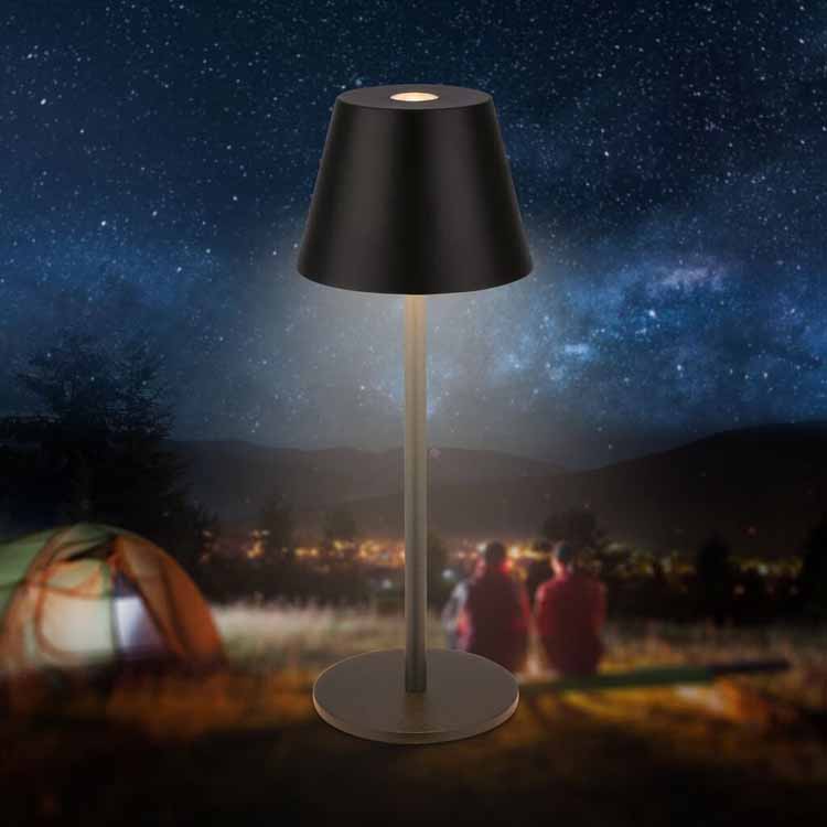 Lampe de table Salori - noir - 14.2cm - dimmable - LED - 2.1W - 2700K - IP44 - USB