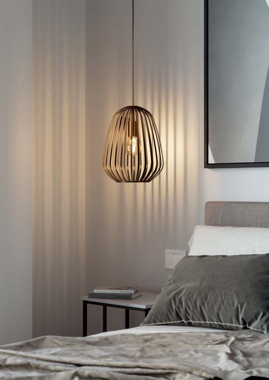Hanglamp - brons - Ø28cm - dimbaar - E27 - 1x40W