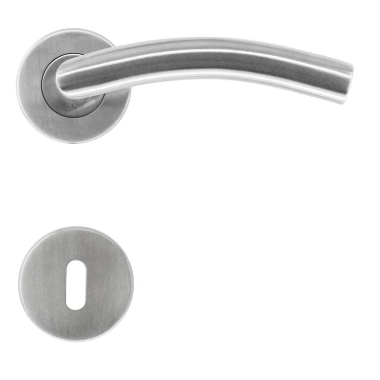 Poignée de porte pro bellagio 19mm inox plus rosace barbe