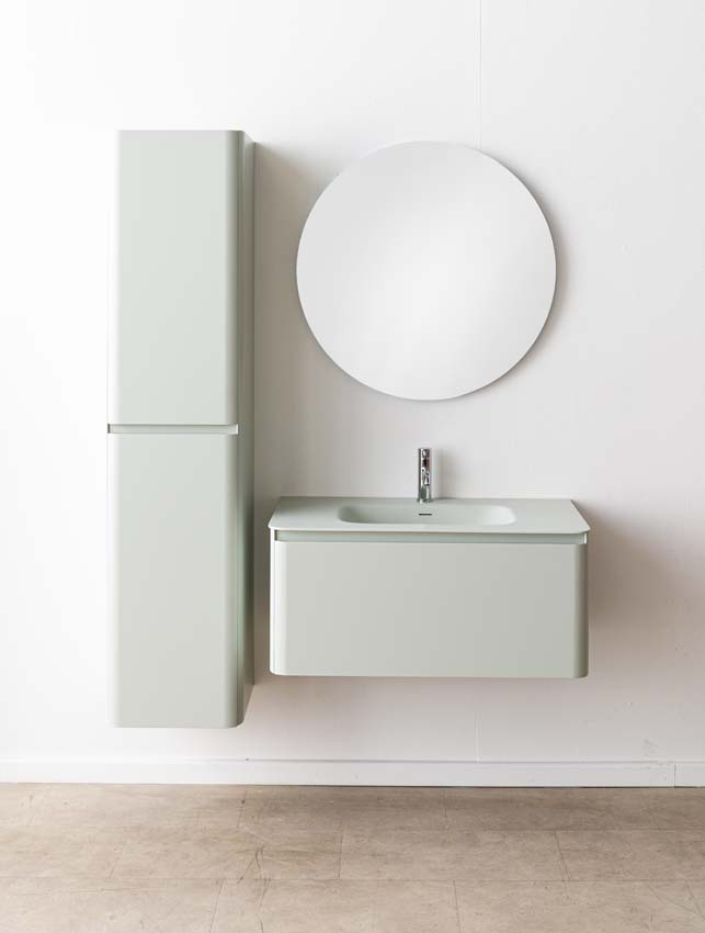 Meuble de salle de bain Austin menthe avec lavabo simple mat 90cm