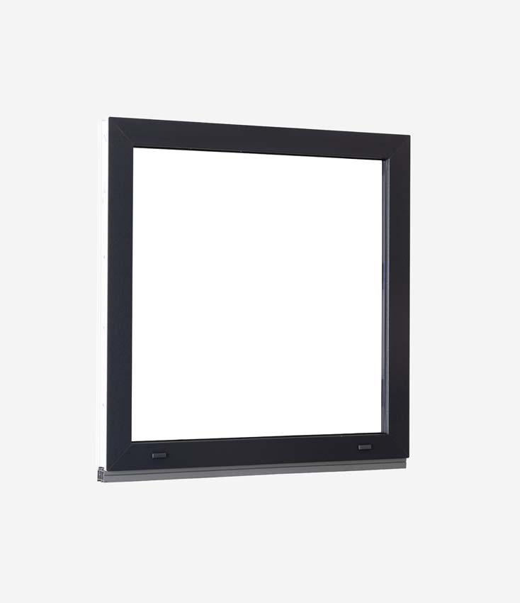 Châssis fixe pvc Deceuninck Elegant Infinity anthra/bl B900xH900 mm