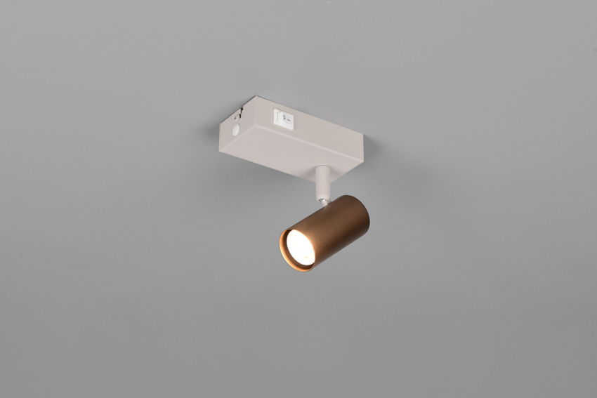 Spot en saillie - café - 12x6x14cm - dimmable - GU10/MR11 - 1x5W