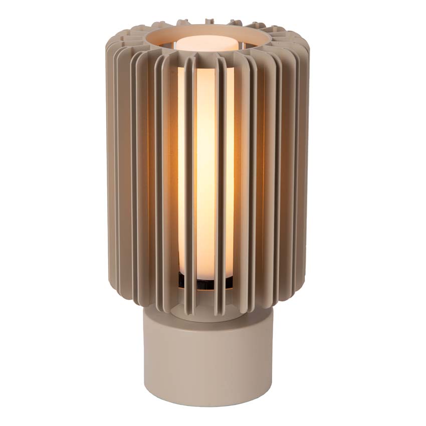 Lucide Lambres - Lampe de table - Ø15cm - 1xE27 - Taupe