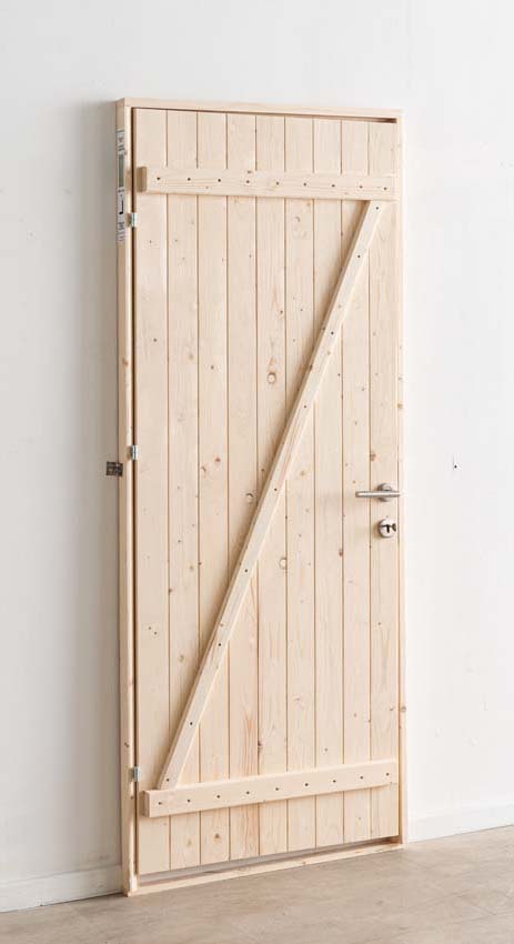 Porte extérieure bois Codru 845x2060mm poussant à droite