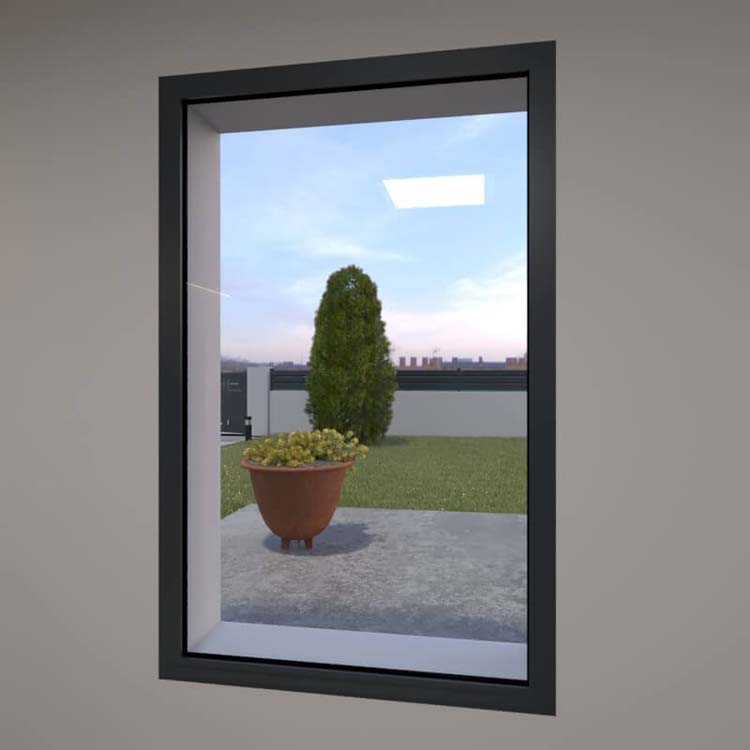 Châssis fixe ALU Luxio anthracite L2000xH500mm