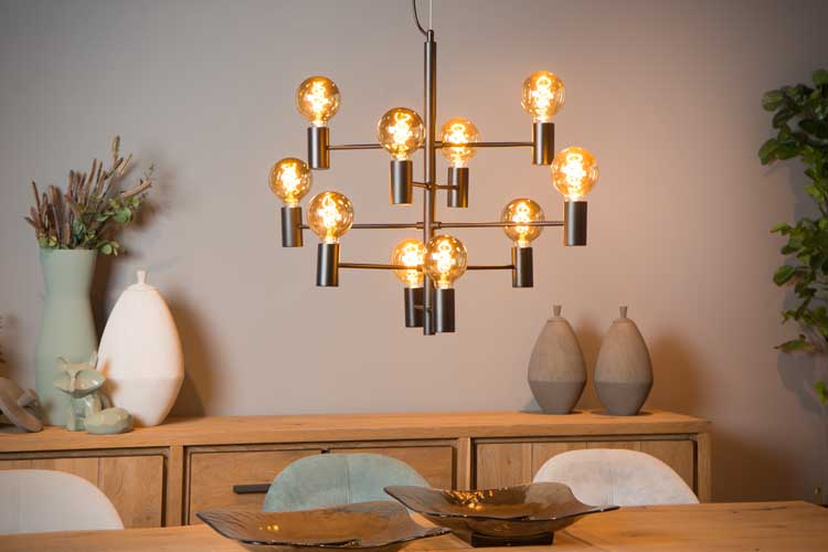 Lucide LEANNE - Hanglamp - Ø 65 cm - E27 - Zwart