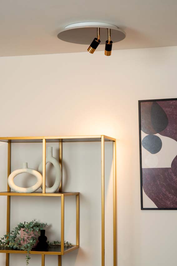 Plafondlamp - zwart chroom - Ø40cm - dimbaar - LED 2x5W - 2700K