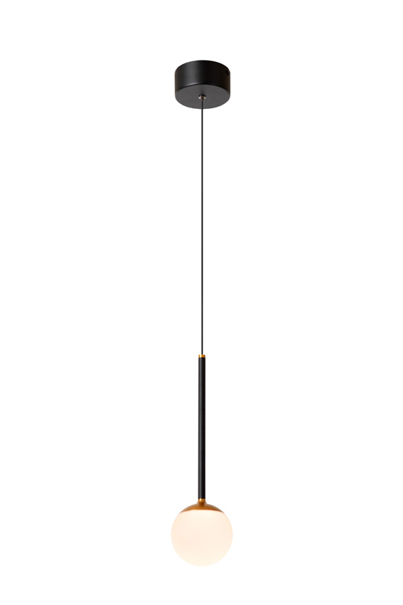 Lucide Premium Calina - Hanglamp - Ø9,9cm - LED dimbaar - CCT - 1x7W - 2200K/3300K - Met vervangbare LED-module - Zwart