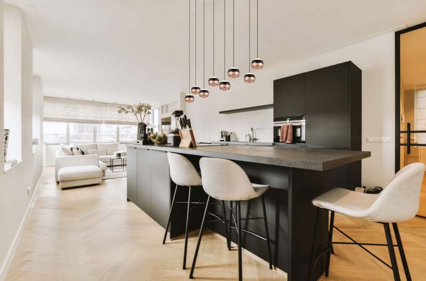 Suspension Easy Lift - Noir - 150cm - Dimmable - 8x8W  2300-4000K