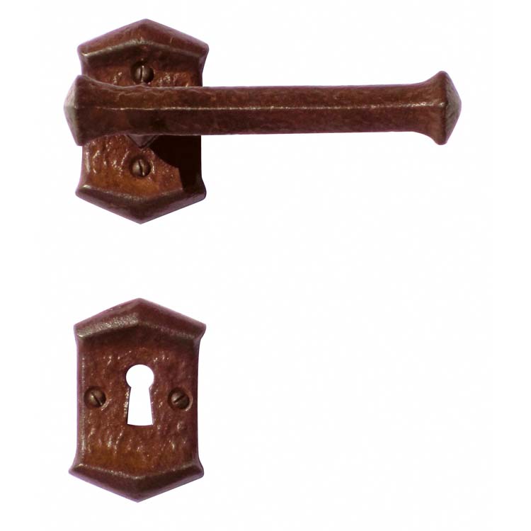 Poignée de porte pro monza rouille rosace barbe