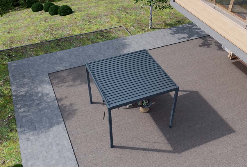 Pergola Olivia aluminium anthracite L400xL300xH250cm manuelle