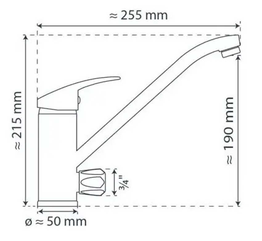 Keukenkraan Frida chroom met machineaansluiting