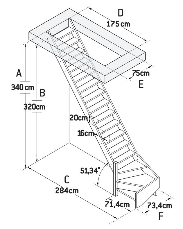 Molenaarstrap Bonn Medium den met kwartslag links onder 340x70cm