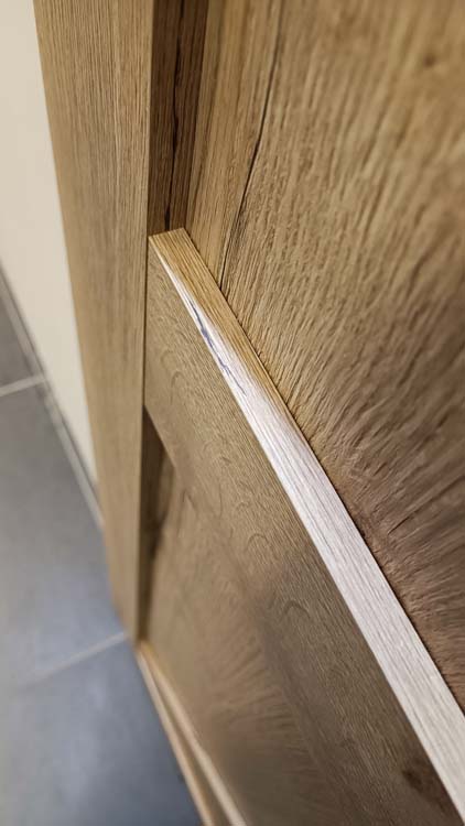 Complete enkele schuifdeur Barn Nature Oak 93x211,5cm + rail robust zwart