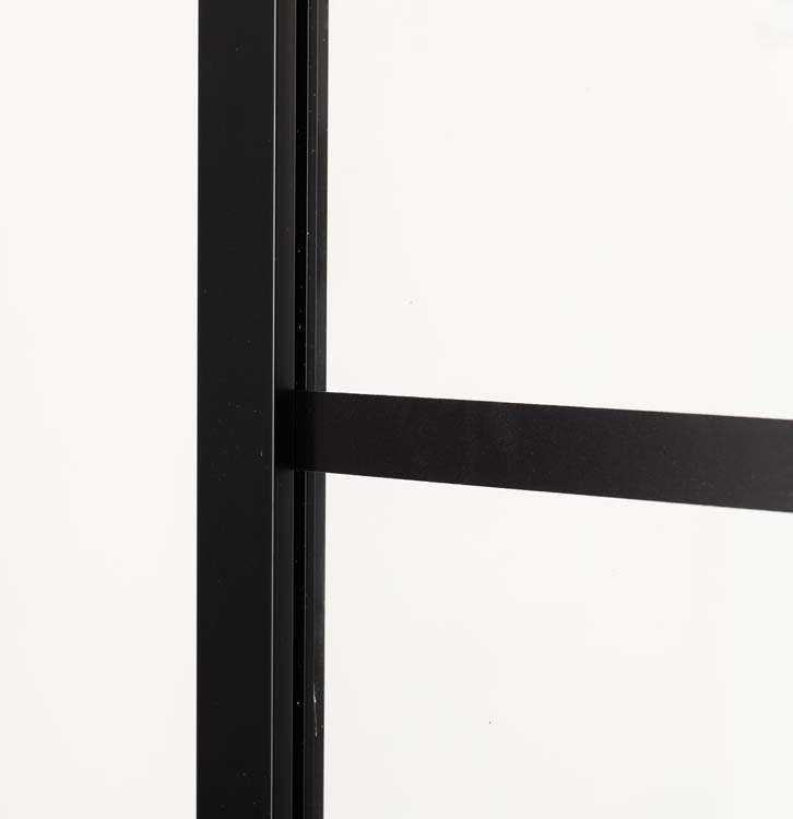 Paroi de douche Ugo profile noire 100x200cm avec barre