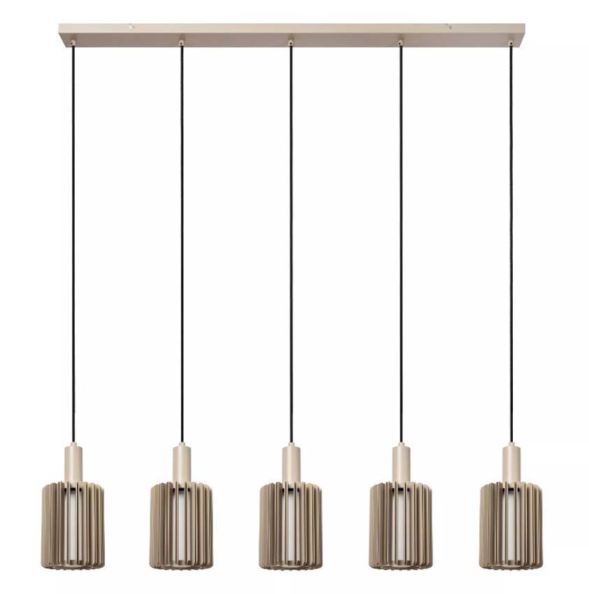 Lucide Lambres - Suspension - 5xE27 - Taupe