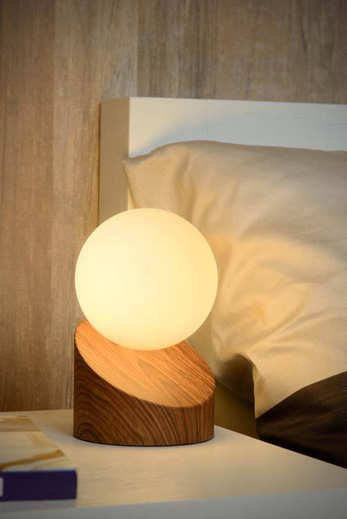 Lampe de table - bois -  Ø10cm - G9 - 33W - boule