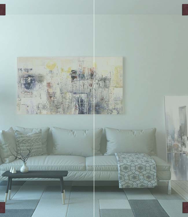 Porte intérieure double vitrée Sky Day verre clair sur mesure - charnières bronze