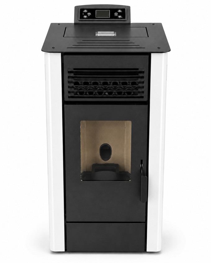 Pelletkachel Digi - 10kW - 185m³ - wit - 50,7x44x94,5cm