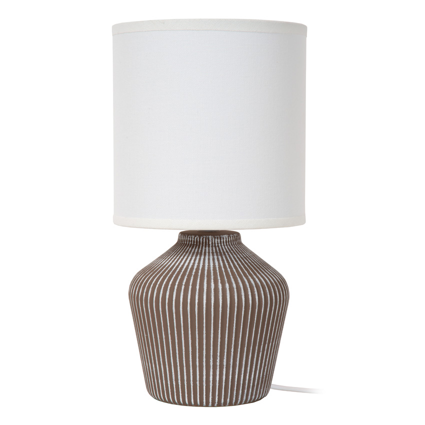 Lucide Essential Filiz - Tafellamp - Ø16cm - 1xE14 - Taupe